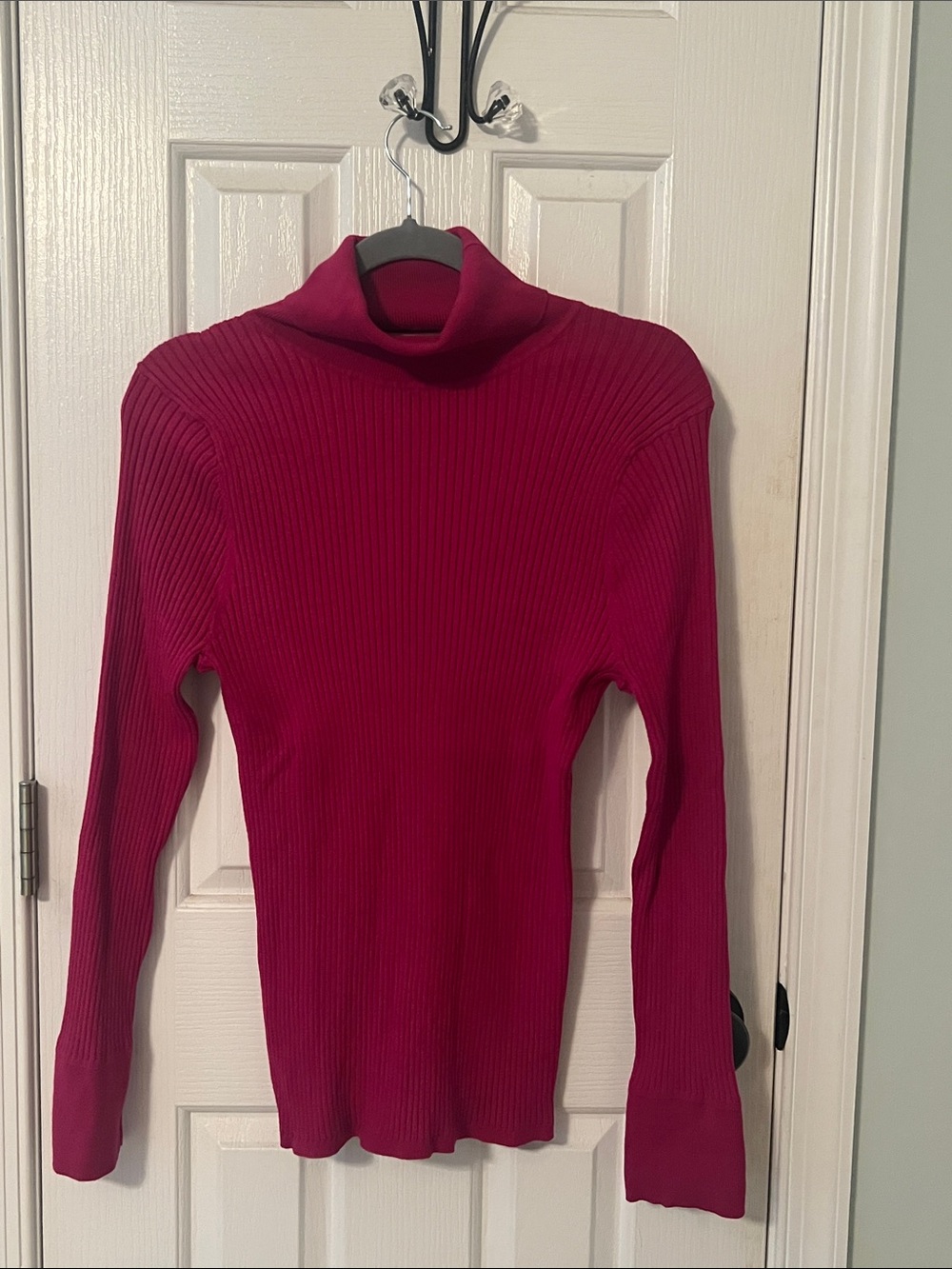LOFT Ribbed Turtleneck Sweater - Magenta